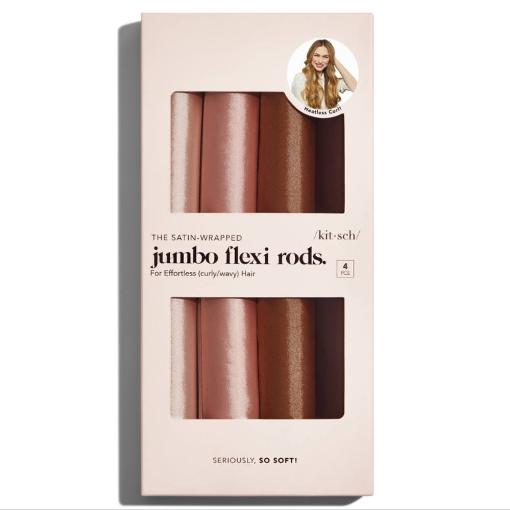 Kitsch Rosewood Jumbo Satin Flexi Rods 4pc Set - Picture 4 of 10